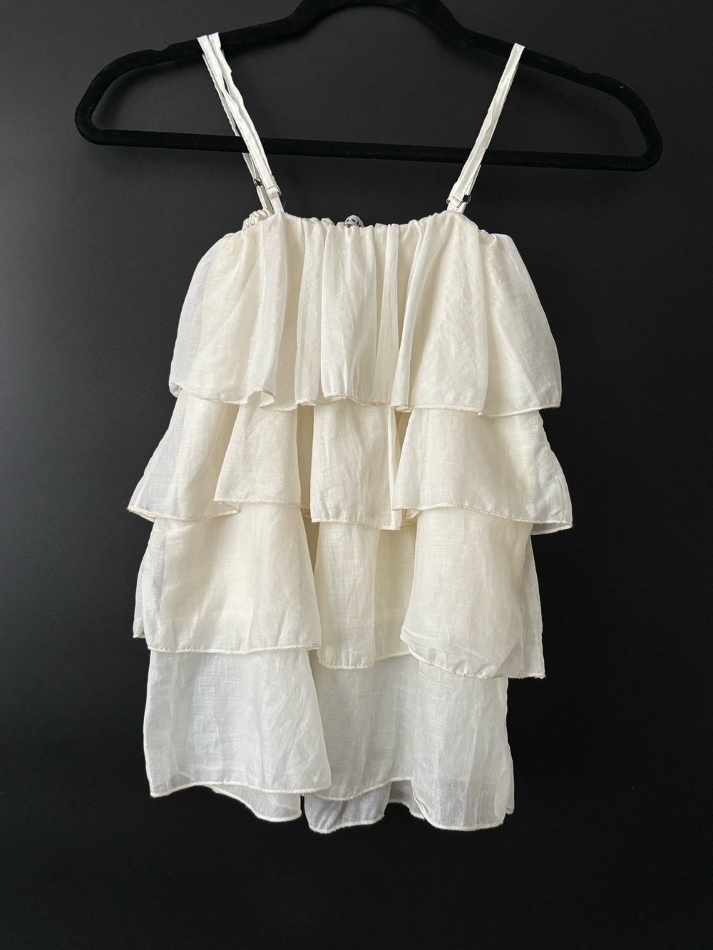 Dixie Italy Tiered Ruffle Cami Tank Cottagecore Boho Coquette Euro Summer Size S